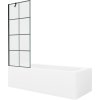MEXEN/S - Vega obdélníková vana 170 x 70 cm s panelem + vanová zástěna 70 cm, černá vzor 550117077X9507007077
