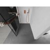 MEXEN/S - KIOTO Sprchová zástěna WALK-IN s poličkou a držákem ručníků 70 x 200, transparent/černá 8 mm, růžové zlato 800-070-121-60-78
