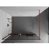 MEXEN/S - KIOTO Sprchová zástěna WALK-IN s poličkou a držákem ručníků 70 x 200, transparent/černá 8 mm, růžové zlato 800-070-121-60-78