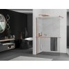 MEXEN/S - KIOTO Sprchová zástěna WALK-IN s poličkou a držákem ručníků 80 x 200, transparent 8 mm, růžové zlato 800-080-121-60-00