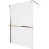 MEXEN/S - KIOTO Sprchová zástěna WALK-IN s poličkou a držákem ručníků 80 x 200, transparent 8 mm, růžové zlato 800-080-121-60-00
