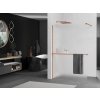 MEXEN/S - KIOTO Sprchová zástěna WALK-IN s poličkou a držákem ručníků 80 x 200, matné sklo 8 mm, růžové zlato 800-080-121-60-30