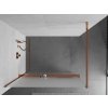 MEXEN/S - KIOTO Sprchová zástěna WALK-IN s poličkou a držákem ručníků 80 x 200, matné sklo 8 mm, růžové zlato 800-080-121-60-30