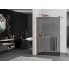 MEXEN/S - KIOTO Sprchová zástěna WALK-IN s poličkou a držákem ručníků 80 x 200, grafit 8 mm, růžové zlato 800-080-121-60-40