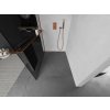 MEXEN/S - KIOTO Sprchová zástěna WALK-IN s poličkou a držákem ručníků 80 x 200, grafit 8 mm, růžové zlato 800-080-121-60-40