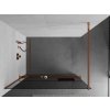 MEXEN/S - KIOTO Sprchová zástěna WALK-IN s poličkou a držákem ručníků 80 x 200, grafit 8 mm, růžové zlato 800-080-121-60-40