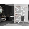 MEXEN/S - KIOTO Sprchová zástěna WALK-IN s poličkou a držákem ručníků 80 x 200, transparent/bílý dekor 8 mm, růžové zlato 800-080-121-60-97