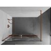 MEXEN/S - KIOTO Sprchová zástěna WALK-IN s poličkou a držákem ručníků 80 x 200, transparent/bílý dekor 8 mm, růžové zlato 800-080-121-60-97