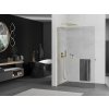 MEXEN/S - Kioto+ L Sprchová zástěna WALK-IN s poličkou a držákem ručníků 80 x 200 cm, transparent, zlatá 800-080-123-50-00