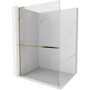 MEXEN/S - Kioto+ L Sprchová zástěna WALK-IN s poličkou a držákem ručníků 85 x 200 cm, transparent, zlatá 800-085-123-50-00