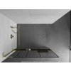 MEXEN/S - Kioto+ L Sprchová zástěna WALK-IN s poličkou a držákem ručníků 110 x 200 cm, černý vzor, zlatá 800-110-123-50-78