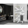 MEXEN/S - Kioto+ L Sprchová zástěna WALK-IN s poličkou a držákem ručníků 90 x 200 cm, bílý vzor, zlato 800-090-123-50-97