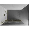 MEXEN/S - Kioto+ L Sprchová zástěna WALK-IN s poličkou a držákem ručníků 90 x 200 cm, bílý vzor, zlato 800-090-123-50-97