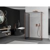 MEXEN/S - Kioto Sprchová zástěna WALK-IN 90 x 80 x 40 cm, černá vzor, růžové zlato 800-090-080-221-60-70-040