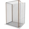 MEXEN/S - Kioto Sprchová zástěna WALK-IN 90 x 80 x 40 cm, černá vzor, růžové zlato 800-090-080-221-60-70-040