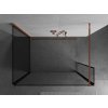 MEXEN/S - Kioto Sprchová zástěna WALK-IN 90 x 90 x 30 cm, černá vzor, růžové zlato 800-090-090-221-60-70-030