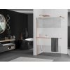 MEXEN/S - KIOTO Sprchová zástěna WALK-IN s poličkou a držákem ručníků 70 x 200, transparent/matné sklo 8 mm, růžové zlato 800-070-121-60-35