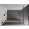 MEXEN/S - KIOTO Sprchová zástěna WALK-IN s poličkou a držákem ručníků 70 x 200, transparent/matné sklo 8 mm, růžové zlato 800-070-121-60-35