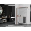 MEXEN/S - KIOTO Sprchová zástěna WALK-IN s poličkou a držákem ručníků 80 x 200, transparent/černá 8 mm, růžové zlato 800-080-121-60-70