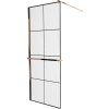 MEXEN/S - KIOTO Sprchová zástěna WALK-IN s poličkou a držákem ručníků 80 x 200, transparent/černá 8 mm, růžové zlato 800-080-121-60-77