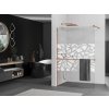 MEXEN/S - KIOTO Sprchová zástěna WALK-IN s poličkou a držákem ručníků 80 x 200, transparent/bílý dekor 8 mm, růžové zlato 800-080-121-60-85