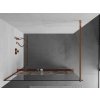 MEXEN/S - KIOTO Sprchová zástěna WALK-IN s poličkou a držákem ručníků 80 x 200, transparent/bílý dekor 8 mm, růžové zlato 800-080-121-60-85