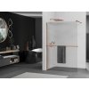 MEXEN/S - Kioto+ Sprchová zástěna WALK-IN s poličkou a držákem ručníků 90 x 200, proužky 8 mm, růžové zlato 800-090-121-60-09