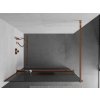 MEXEN/S - Kioto+ Sprchová zástěna WALK-IN s poličkou a držákem ručníků 90 x 200, proužky 8 mm, růžové zlato 800-090-121-60-09