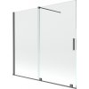 MEXEN/S - Velar Dvoukřídlá posuvná vanová zástěna 170 x 160 cm, transparent, grafit kartáčovaná 896-170-000-01-66