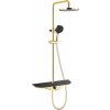 MEXEN - Exxo Sprchový sloup s dešťovou sprchou a baterií, zlatá/černá 78113-75