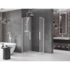 MEXEN/S - Velar Duo sprchový kout, posuvné dveře 100 x 90 cm, dekor, bílá 871-100-090-32-20