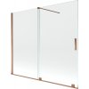MEXEN/S - Velar Dvoukřídlá posuvná vanová zástěna 180 x 150 cm, transparent, růžové zlato 896-180-000-01-60