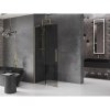 MEXEN/S - Velar L Sprchová zástěna posuvná Walk-in 110 x 200 cm, grafit 8 mm, zlato 871-110-003-43-50