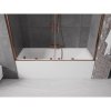 MEXEN/S - Velar Duo Dvoukřídlá posuvná vanová zástěna 170 x 150 cm, transparent, růžové zlato 896-170-000-02-60