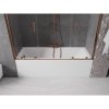 MEXEN/S - Velar Duo Dvoukřídlá posuvná vanová zástěna 170 x 150 cm, transparent, růžové zlato 896-170-000-02-60