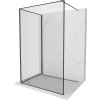 MEXEN/S - Kioto Sprchová zástěna WALK-IN 110 x 110 cm, černý vzor, grafit kartáčovaná 800-110-212-66-70-110