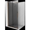 MEXEN/S - Velar Sprchová zástěna posuvná Walk-in 70 x 200 cm, grafit 8 mm, růžové zlato 871-070-000-43-60