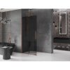 MEXEN/S - Velar Sprchová zástěna posuvná Walk-in 120 x 200 cm, grafit 8 mm, růžové zlato 871-120-000-43-60