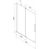 MEXEN/S - Velar dvoukřídlá posuvná vanová zástěna 85 x 150 cm, transparent, nikl kartáčovaný 896-085-000-01-97