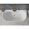 MEXEN/S - Oval vana volně stojící nástěnná 160 x 80, bílá/černá, sifon a přepad růžové zlato 52671608075-60