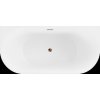 MEXEN/S - Oval vana volně stojící nástěnná 160 x 80 cm, bílá/černá, sifon a přepad růžové zlato 52671608075-60