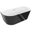 MEXEN/S - Oval vana volně stojící nástěnná 160 x 80 cm, bílá/černá, sifon a přepad růžové zlato 52671608075-60