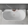 MEXEN/S - Oval vana volně stojící nástěnná 160 x 80, bílá/černá, sifon a přepad měď kartáčovaná 52671608075-65