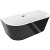 MEXEN/S - Oval vana volně stojící nástěnná 160 x 80 cm, bílá/černá, sifon a přepad černá 52671608075-70