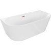 MEXEN/S - Oval vana volně stojící nástěnná 170 x 80 cm, bílá, sifon a přepad růžové zlato 52671708000-60