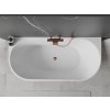 MEXEN/S - Oval vana volně stojící nástěnná 170 x 80, bílá/černá, sifon a přepad růžové zlato 52671708075-60