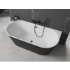 MEXEN/S - Oval vana volně stojící nástěnná 170 x 80, bílá/černá, sifon a přepad černá 52671708075-70