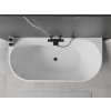 MEXEN/S - Oval vana volně stojící nástěnná 170 x 80, bílá/černá, sifon a přepad černá 52671708075-70