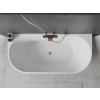 MEXEN/S - Oval vana volně stojící nástěnná 180 x 80, bílá/černá, sifon a přepad měď kartáčovaná 52671808075-65