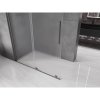 MEXEN/S - Velar Sprchová zástěna posuvná Walk-in 160 x 200 cm, dekor 8 mm, grafit kartáčovaná 871-160-000-33-66